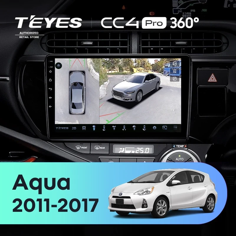 Штатная магнитола Teyes CC4 Pro 360 12/256 Toyota Aqua (2011-2017)