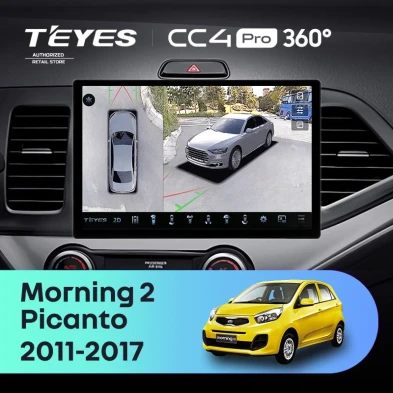 Штатная магнитола Teyes CC4 Pro 360 12/256 Kia Picanto (2011-2017) (11")