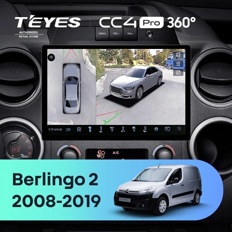 Штатная магнитола Teyes CC4 Pro 360 8/128 Citroen Berlingo 2 B9 (2008-2019) (11")