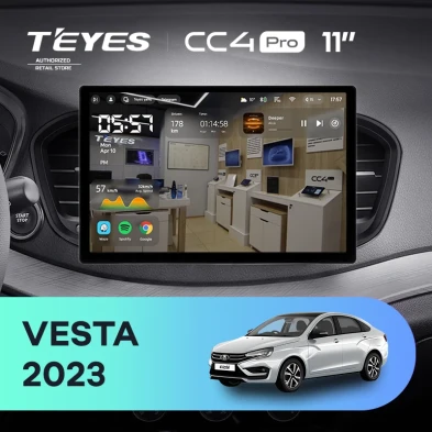 Штатная магнитола Teyes CC4 Pro 8/128 Lada Vesta (2023-2026) F2 Тип-B (11")