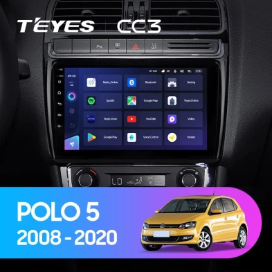 Штатная магнитола Teyes CC3 4/64 Volkswagen Polo 5 (2008-2020) F1