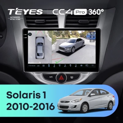 Штатная магнитола Teyes CC4 Pro 360 12/256 Hyundai Solaris 1 (2010-2016) F1