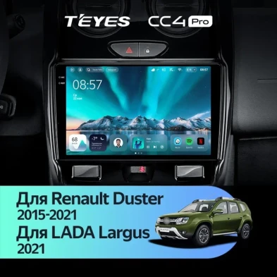 Штатная магнитола Teyes CC4 Pro 8/128 Renault Duster (2015-2021) F1