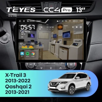 Штатная магнитола Teyes CC4 Pro 12/256 Nissan X-Trail 3 T32 (2013-2021) F2 Тип-C (13")