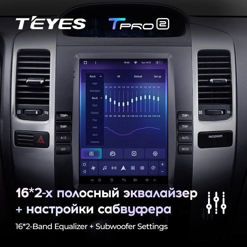 Штатная магнитола Tesla style Teyes TPRO 2 3/32 Toyota Land Cruiser Prado 120 (2002-2009) Тип-A