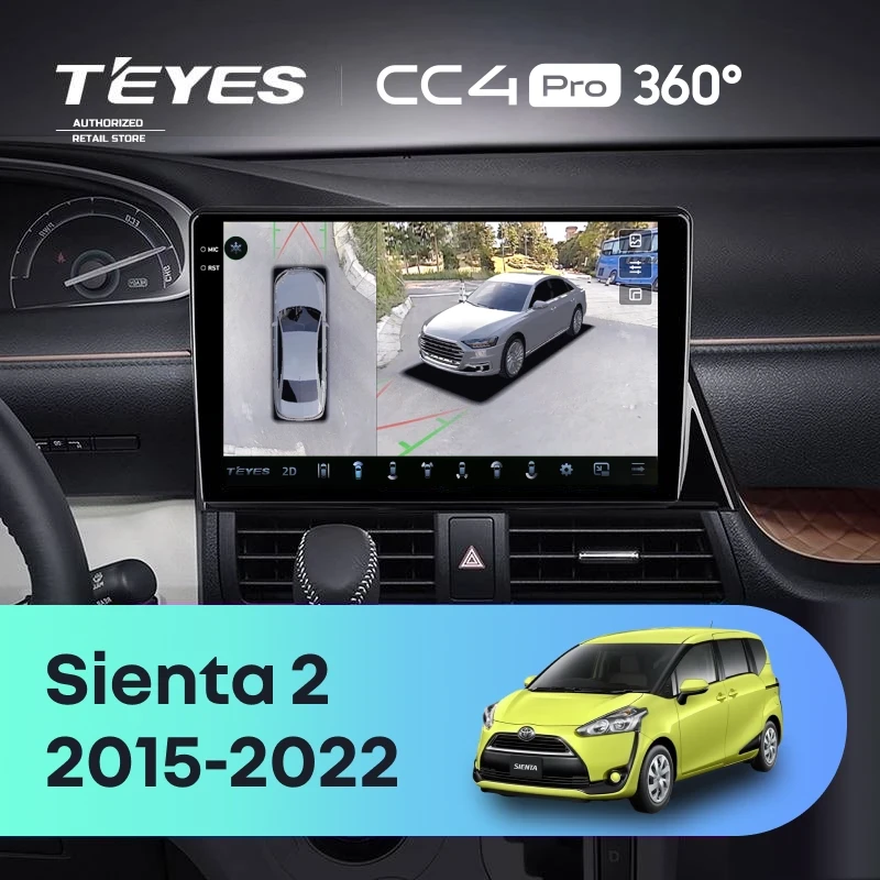 Штатная магнитола Teyes CC4 Pro 360 12/256 Toyota Sienta 2 XP170 (2015-2022)
