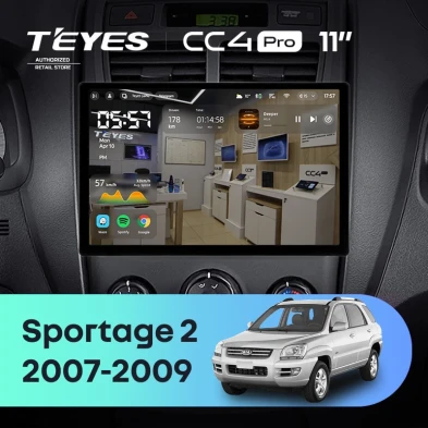 Штатная магнитола Teyes CC4 Pro 12/256 Kia Sportage 2 (2007-2009) (11")