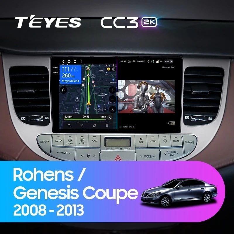 Штатная магнитола Teyes CC3 2K 6/128 Hyundai Rohens Genesis (2008-2013) F1